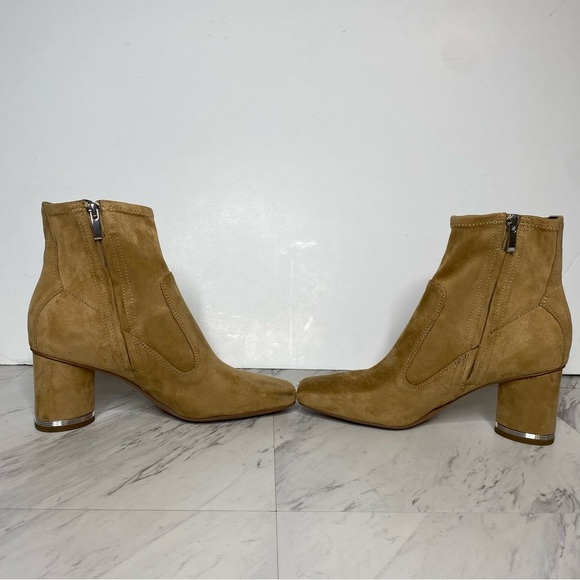 Franco Sarto Pisa Light Brown Square Toe Bootie 9M - Picture 5 of 16